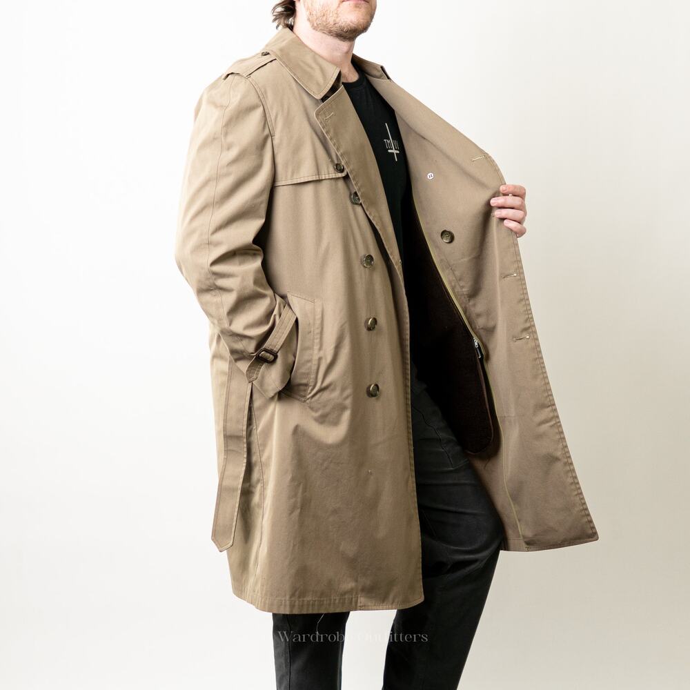 Vintage London Fog Maincoats Tan Trench Pea Coat - Picture 8 of 10